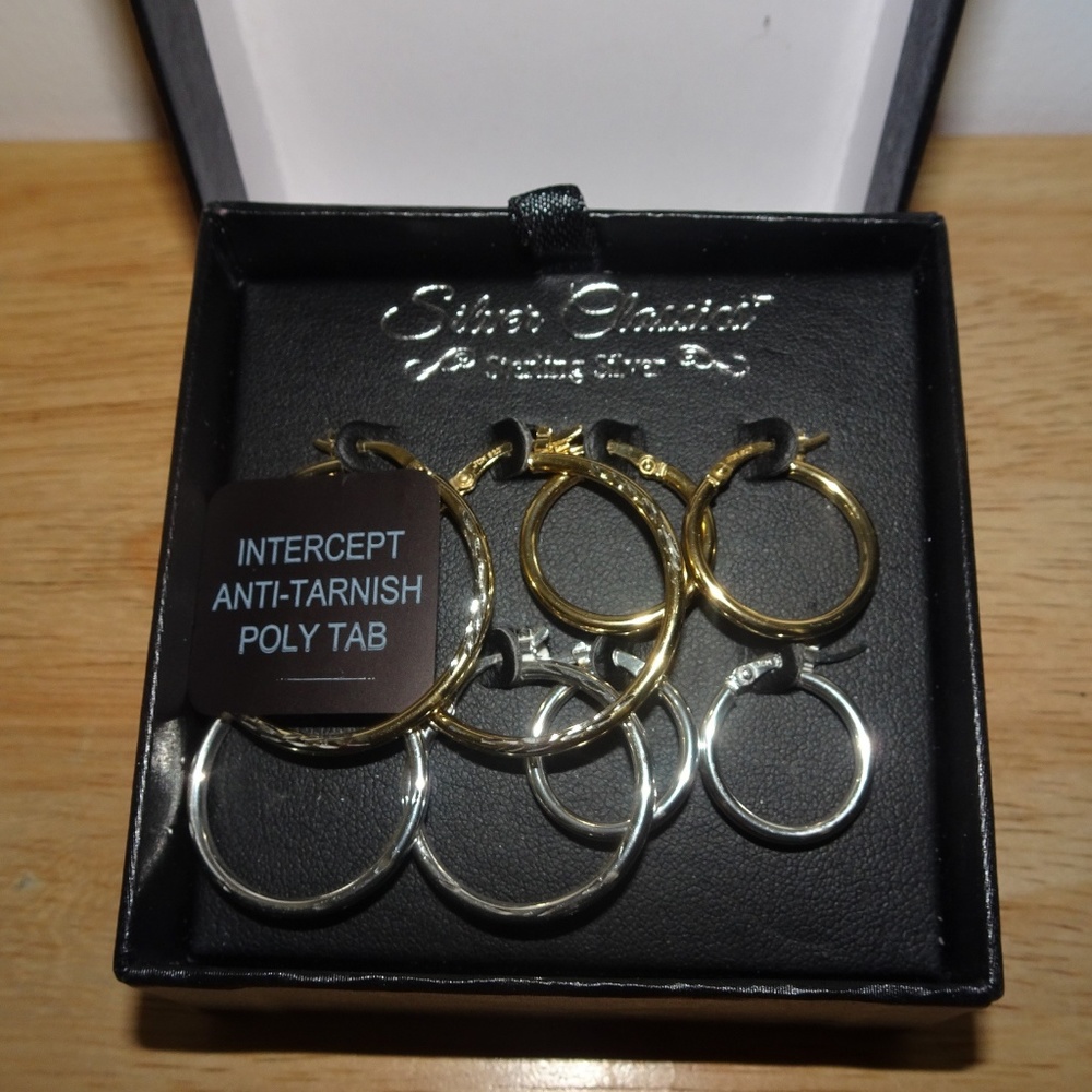 Silver Classic Set (4) 925 Silver Hoop Earrings